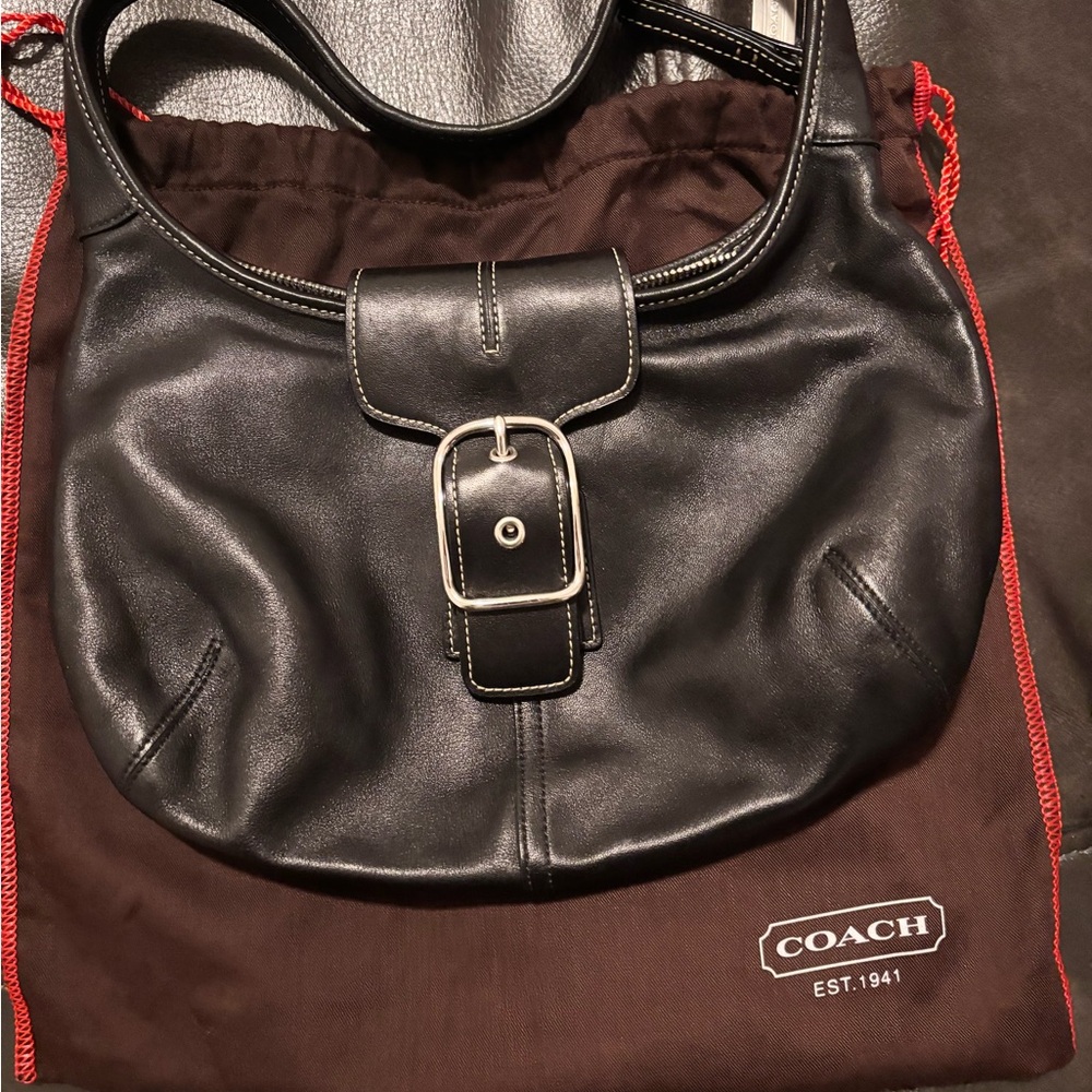 Vintage Black Coach leather bag in great condition - Picture 6 of 8